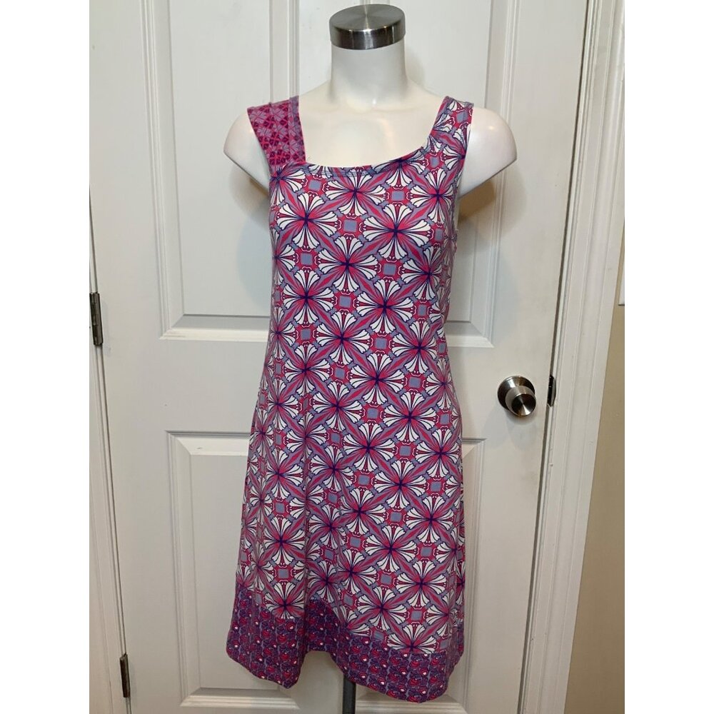 Title Nine Purple Red White Floral Sleeveless Athletic Mini Dress, Size Small